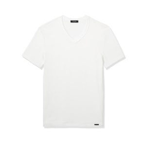 CAMISETA DE ALGODÓN CON CUELLO PICO
